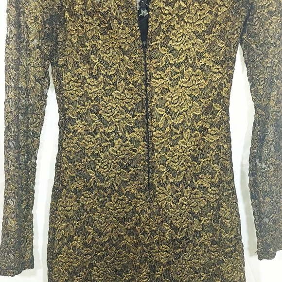 Bisou Bisou Gold & Black lace dress - Picture 6 of 8